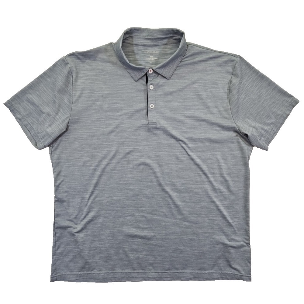 Pronto Uomo Coolmax Stretch Polo Tennis Performance Shirt Men's XXL Gray Grey
